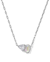 Tatum April Short Pendant Necklace in White CZ Mix
