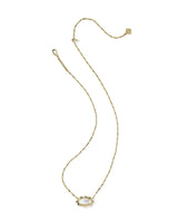 Elisa Scallop Frame Gold Short Pendant Necklace in Natural Mother-of-Pearl view 2