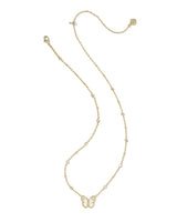 Cailey Butterfly Gold Short Pendant Necklace in Ivory Mother-of-Pearl view 2