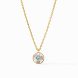 Colette Circle Delicate Necklace in Chalcedony Blue