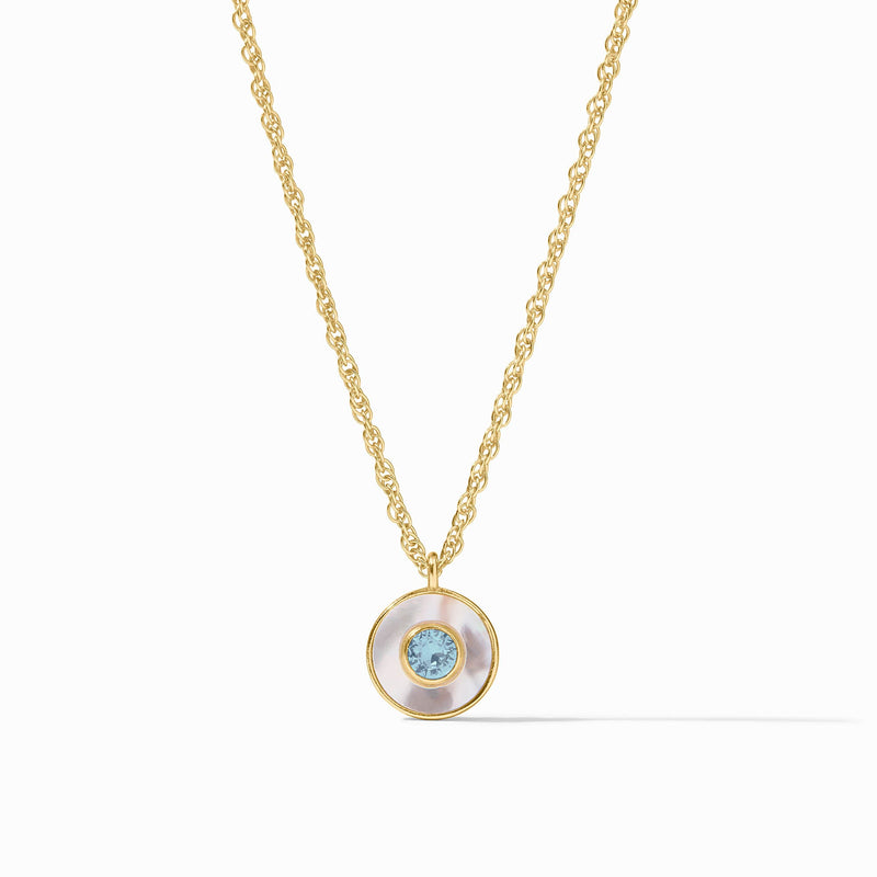 Colette Circle Delicate Necklace in Chalcedony Blue - Julie Vos ...