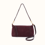 Darcy Shoulder Bag in Dark Cherry Suede by HOBO