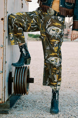 Oil Camp Barrel Pant in Print by Double D Ranch