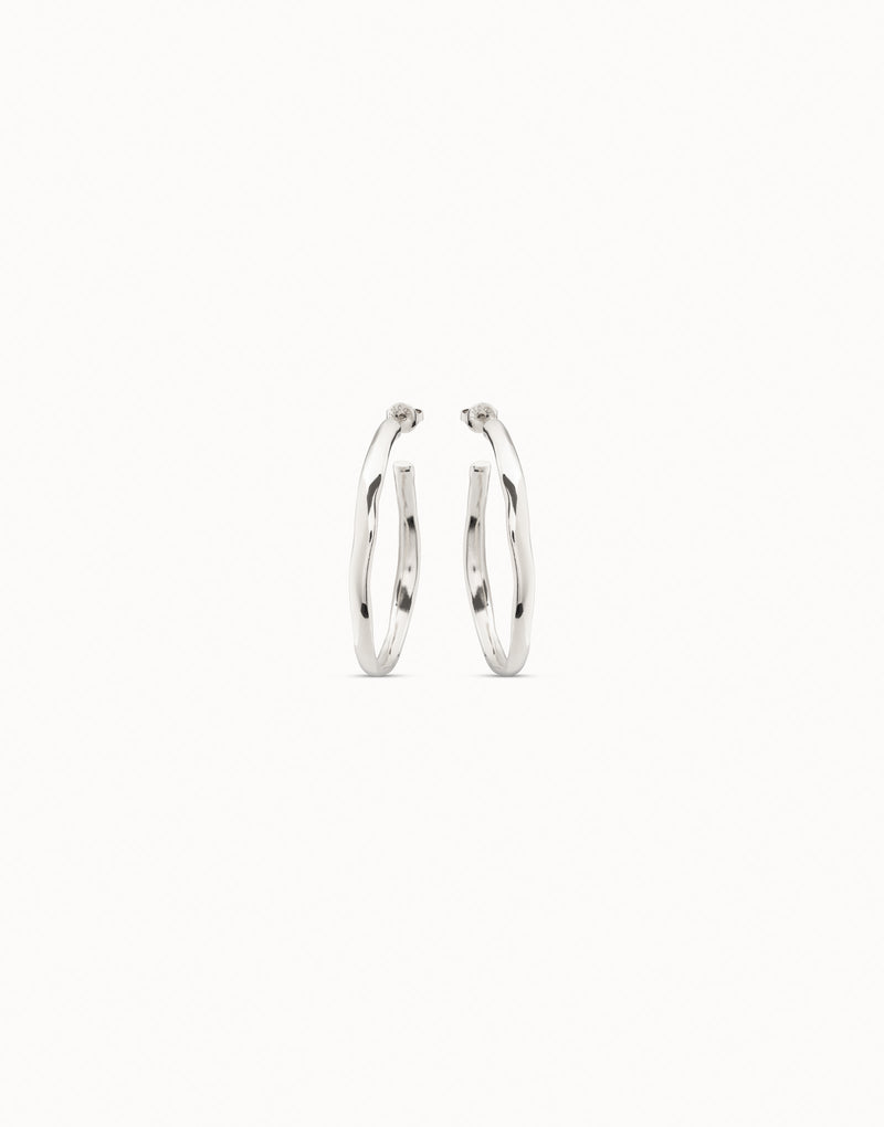 Uno De 50 - Sterling Silver-plated Open Hoop Earrings
