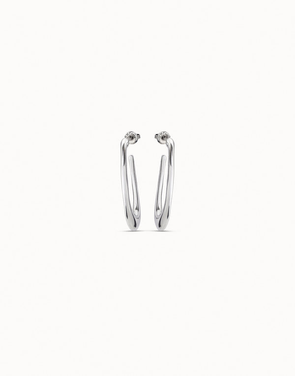 Uno De 50 - Sterling Silver-plated Oval Hoops