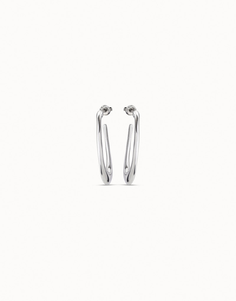 Uno De 50 - Sterling Silver-plated Oval Hoops