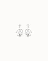 Uno De 50 - Sterling Silver-plated Hoop Earrings with Pearl