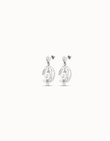 Uno De 50 - Sterling Silver-plated Hoop Earrings with Pearl