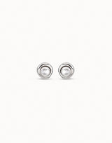 Ego Earrings in Silver & Pearl