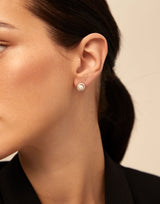 Ego Earrings in Silver & Pearl