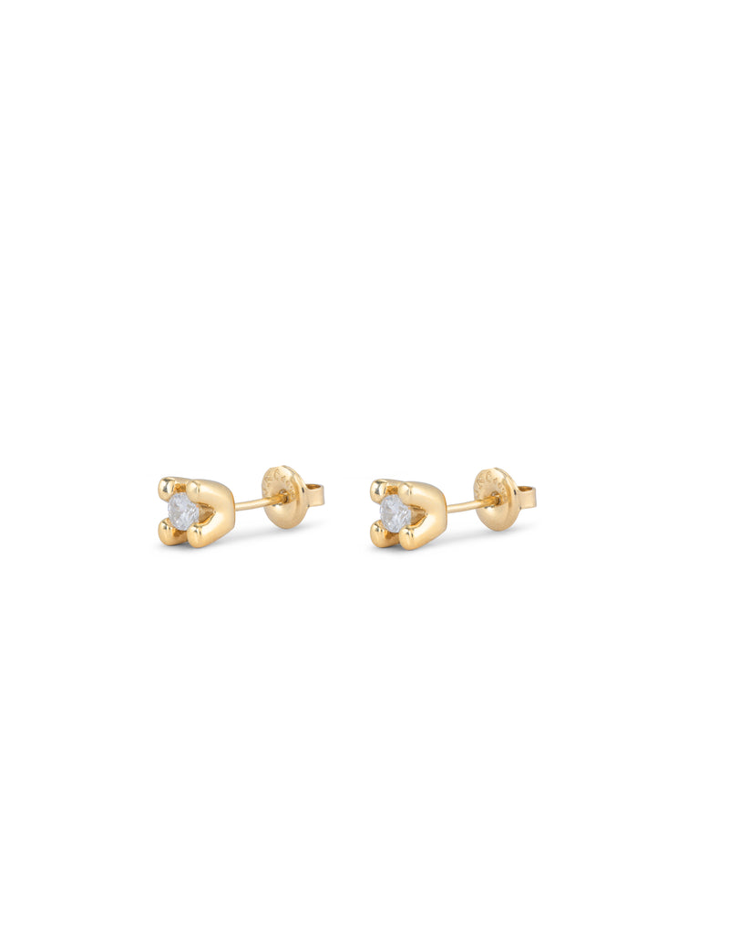 Uno De 50 - 18k Gold-plated Earrings with White Cubic
