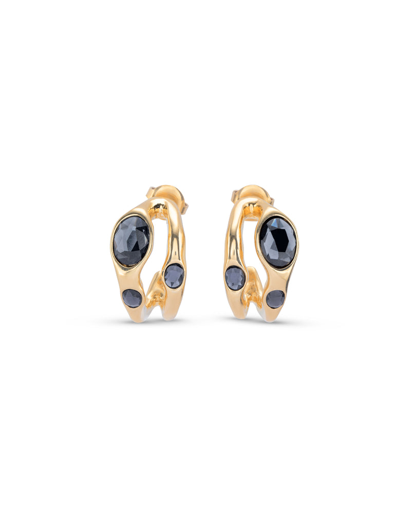 Uno De 50 - 18k Gold-plated Earrings with Multicolor Crystal