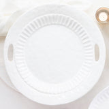 Vietri - Round Trays - Pietra Serena Handled Tray - White