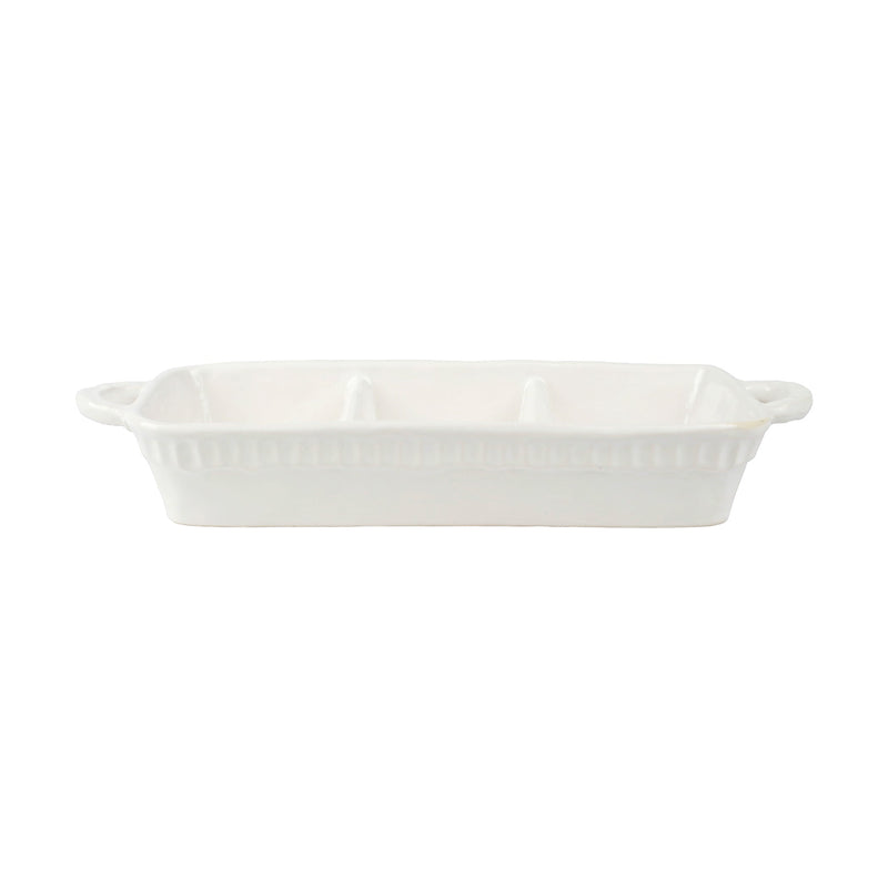 Vietri - Three-part Servers - Pietra Serena Server - White