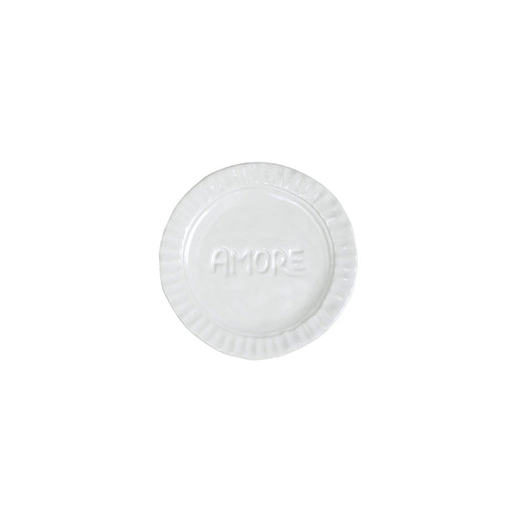 Vietri - Small Plates - Pietra Serena Amore Plate - White