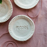 Vietri - Small Plates - Pietra Serena Amore Plate - White