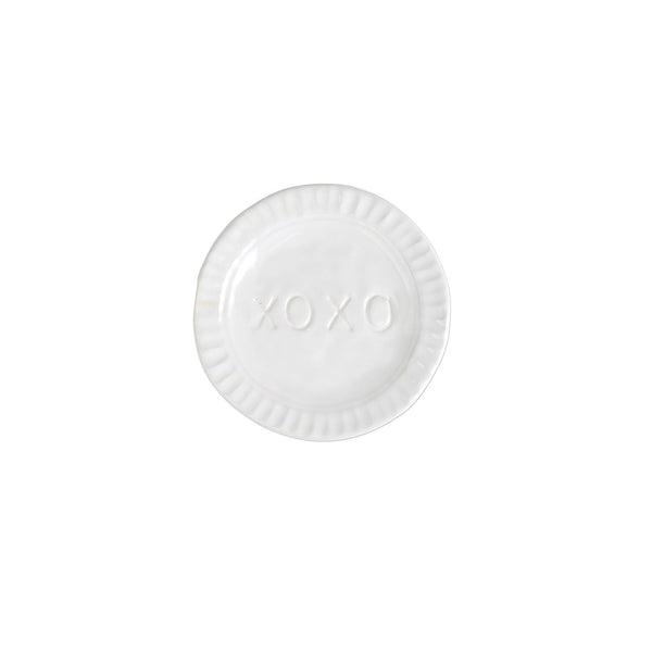 Vietri - Small Plates - Pietra Serena Xoxo Plate - White