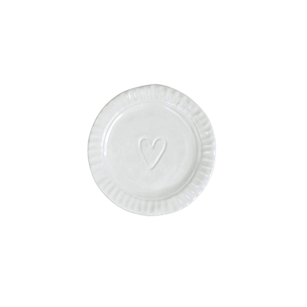 Vietri - Small Plates - Pietra Serena Heart Plate - White