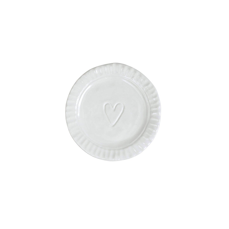 Vietri - Small Plates - Pietra Serena Heart Plate - White