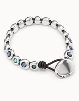 Uno De 50 - Brown Leather Sterling Silver-plated Bracelet
