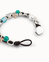 Uno De 50 - Leather Bracelet with Sterling Silver-plated