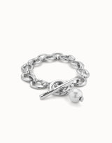 Yolo Bracelet in Silver & Pearl
