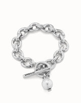 Yolo Bracelet in Silver & Pearl