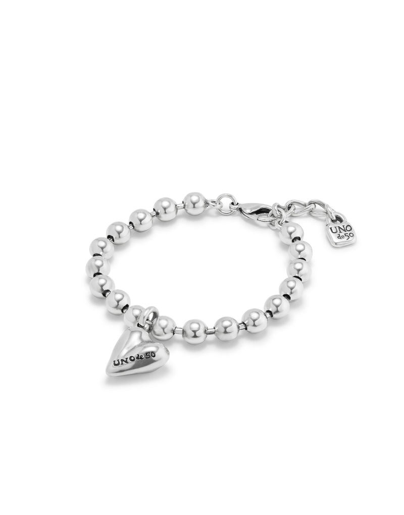 Uno De 50 - Sterling Silver-plated Bracelet with Beads