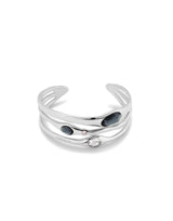 Uno De 50 - Rigid Sterling Silver-plated Bracelet with Blue