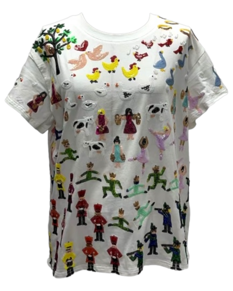 Queen of Sparkles - Tee - White 12 Days of Christmas