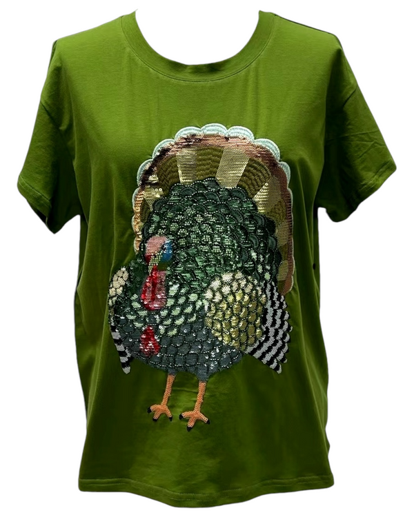 Queen of Sparkles - Tee - Olive Green Big Turkey