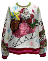 Queen of Sparkles - Sweatshirt - White Vintage Santa