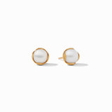 Penelope Gold Studs in Pearl by Julie Vos