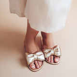 Rafie Gold Bow Slide Sandal