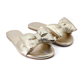 Rafie Gold Bow Slide Sandal