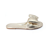 Rafie Gold Bow Slide Sandal