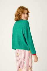 P.J. Salvage Martinis & Mistletoe Snuggle Sweater in Ivy