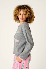 P.J. Salvage Cupcakes & Champagne Snuggle Sweater in Dark Heather Grey