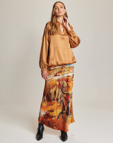 ME369 Blakely Rodeo Slip Skirt, front, on model