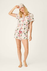 P.J. Salvage Saddle Up western print 3-piece pajama set in Nude