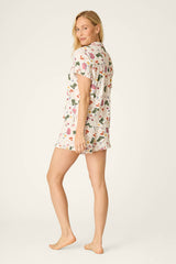 P.J. Salvage Saddle Up western print 3-piece pajama set in Nude