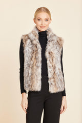 Faux Lynx Fur Vest in Grey Multi by Dolce Cabo, view 1