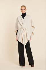 Knit Twist Front Wrap in Beige by Dolce Cabo, view 1