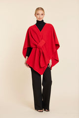 Knit Twist Front Wrap in Red by Dolce Cabo, view 1