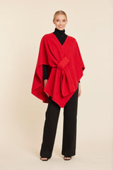 Knit Twist Front Wrap in Red by Dolce Cabo, view 2