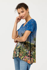Janie Favorite Drape Tee in Meghan Scarf view 2
