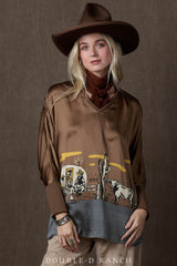 Oil Camp Poncho in Mud by Double D Ranch