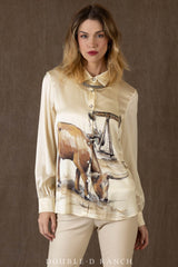 Seen in Texas Blouse in Bone by Double D Ranch