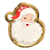 Vintage Santa Die Cut Salad Plates 8 Pack