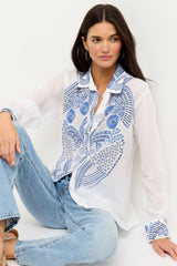 Relaxed Button Down Shirt in White
